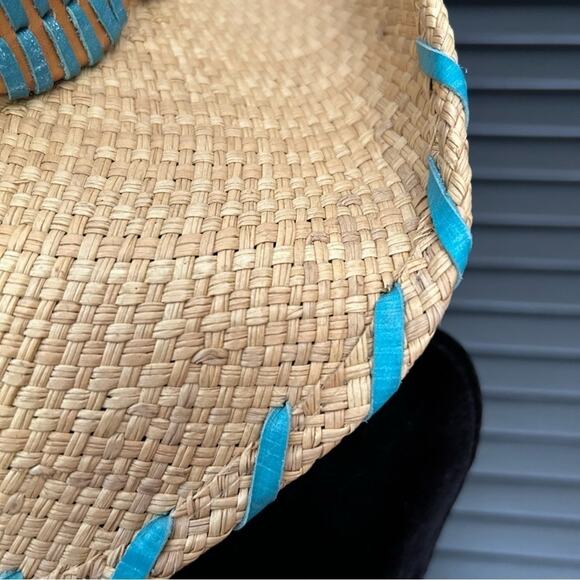 Bullhide Woven Straw Cowboy Hat With Turquoise Details, Size Small main image 5
